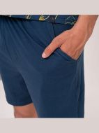 Εικόνα της Muydemi Καλοκαιρινή Ανδρική Πιτζάμα Βαμβακερή Μπλε 310065