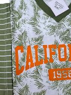 Εικόνα της Galaxy Βαμβακερή Λαδί Ανδρική Πιτζάμα Εμπριμέ Με Ριγέ Σορτς.