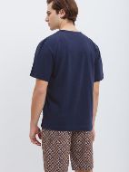 Εικόνα της Οδυσσεύ Μπλε Ανδρική Πιτζάμα Με Εμπριμέ Βερμούδα.