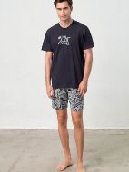 Εικόνα της Vamp 18651 Καλοκαιρινή Ανδρική Πιτζάμα Βαμβακερή Blue Captain