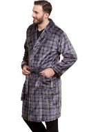 Εικόνα της Jeannette Lingerie Χειμερινή Ανδρική Ρόμπα Fleece Γκρι 5326