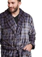 Εικόνα της Jeannette Lingerie Χειμερινή Ανδρική Ρόμπα Fleece Γκρι 5326