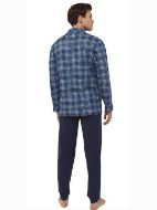 Εικόνα της Γιώτα Μπλε Βαμβακερή Κουμπωτή Ανδρική Πιτζάμα.