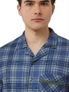 Εικόνα της Γιώτα Μπλε Βαμβακερή Κουμπωτή Ανδρική Πιτζάμα.