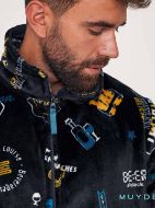 Εικόνα της Muydemi Χειμερινή Ανδρική Ρόμπα Μαύρη 374337