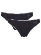 Εικόνα της 2Pack Go H Tai Βαμβακερά Γυναικεία Slip  Μαύρα.