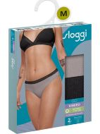 Εικόνα της Sloggi 2 Pack Tai Go Ribbed Μαύρο/Γκρι.