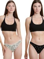 Εικόνα της 2 Pack Walk Bamboo Brazilian Εκρού/Μαύρο Εμπριμέ.