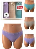 Εικόνα της 3 Pack Ider Brazilian Βαμβακερά Λεβάντα/Μπεζ/Aqua.