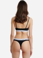 Εικόνα της 2 ΤΕΜΑΧΙΑ γυναικεία string με εξωτερικό λάστιχο μαύρα.