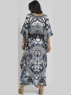 Εικόνα της Ble Resort Collection Γυναικείο Μακρύ Καφτάνι Παραλίας Μαύρο 5-41-169-0022 (100% Crepe)