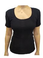 Εικόνα της Dreams μαύρο γυναικείο φανελάκι με κοντό μανίκι.