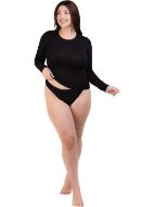 Εικόνα της Elite Μαύρο Μακρυμάνικο Γυναικείο Φανελάκι Cotton/ Modal.