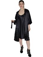 Εικόνα της Elite Form Γυναικεία Σατέν Ρόμπα Μαύρη 0905