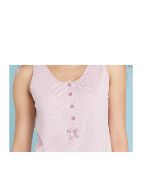 Εικόνα της Plus Size Noidinotte Βαμβακερή Ροζ Γυναικεία Πιτζάμα.