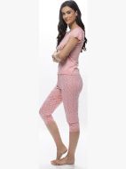 Εικόνα της Galaxy κοραλί Viscose γυναικεία πιτζάμα, κοντό μανίκι & κάπρι.