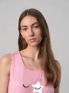 Εικόνα της Vamp Καλοκαιρινό Γυναικείο Σετ Πιτζάμας Βαμβακερό Dark Pink 70014 70014