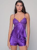 Εικόνα της Milena by Paris Χειμερινό Σατέν Babydoll Μωβ 004196