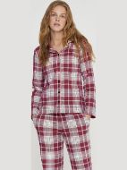 Εικόνα της Noidinotte Κόκκινη Καρό Κουμπωτή Γυναικεία Πιτζάμα.