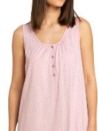 Εικόνα της Noidinotte Plus Size Βαμβακερό Εμπριμέ Ροζ Νυχτικό Με Ώμο.