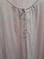 Εικόνα της Noidinotte Plus Size Βαμβακερό Εμπριμέ Ροζ Νυχτικό Με Ώμο.