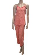 Εικόνα της Noidinotte Βαμβακερή Κοραλί Εμπριμέ Γυναίκεια Πιτζάμα.