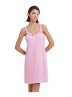 Εικόνα της Odyssey Καλοκαιρινό Βαμβακερό Γυναικείο Νυχτικό Ροζ 4241