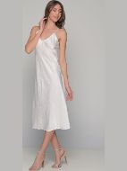 Εικόνα της Milena by Paris Καλοκαιρινό Σατέν Γυναικείο Νυχτικό Ιβουάρ 003434