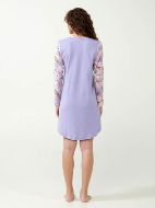 Εικόνα της Vamp Χειμερινό Βαμβακερό Γυναικείο Νυχτικό Lavender 21301
