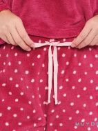 Εικόνα της Muydemi Fleece Φούξια Πουά Γυναικεία Πιτζάμα.