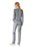 Εικόνα της Milena Paris βελούδινη rib lurex γυναικεία πιτζάμα ασημί.