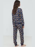 Εικόνα της Γιώτα Μπλε Εμπριμέ Βαμβακερή Γυναικεία Πιτζάμα.