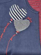 Εικόνα της Galaxy Βαμβακερή Μπλε/Κόκκινη Γυναικεία Πιτζάμα Με Βερμούδα.