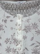 Εικόνα της Galaxy βαμβακερή rib εκρού/ εμπριμέ γυναικεία πιτζάμα.