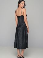 Εικόνα της Milena by Paris Καλοκαιρινό Σατέν Γυναικείο Νυχτικό Μαύρο 003434