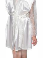 Εικόνα της Milena by Paris Καλοκαιρινή Γυναικεία Σατέν Ρόμπα Ιβουάρ 005413