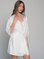 Εικόνα της Νυφική Ρόμπα Σατέν Δαντέλα Ιβουάρ Λευκό Γυναικείο Milenabyparis