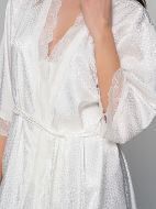Εικόνα της Νυφική Ρόμπα Σατέν Δαντέλα Ιβουάρ Λευκό Γυναικείο Milenabyparis