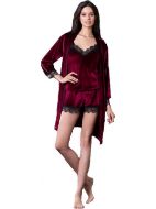 Εικόνα της Milena Paris Βελούδινο μπορντό baby-doll.