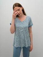 Εικόνα της Plus Size Vamp Καλοκαιρινό Γυναικείο Σετ Πιτζάμας Blue Serene.