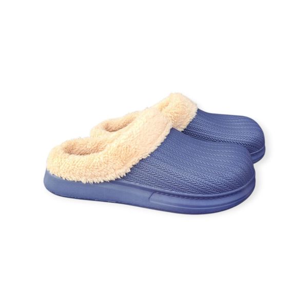 Εικόνα της Noidinotte Μπλε Ανδρικές Παντόφλες Με Μπεζ Επένδυση.