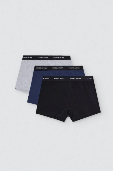 Εικόνα της Ysabel Mora 3Pack Cotton Boxer Μαύρο/Μπλε/Γκρι.