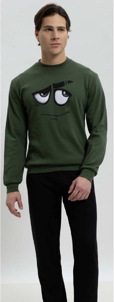 Εικόνα της Odyssey Χειμερινή Ανδρική Πιτζάμα Σκούρο Πράσινο, Μαύρο 2890