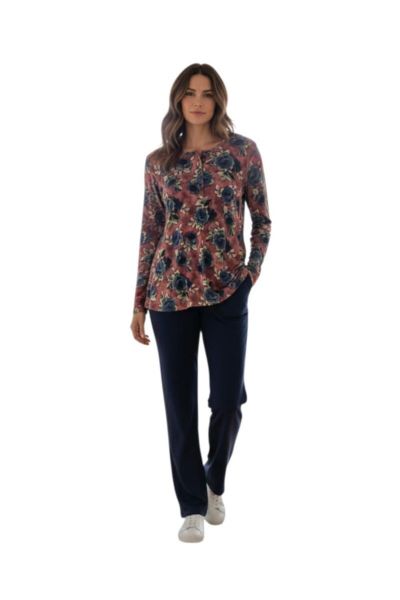 Εικόνα της Passion Φλοράλ Σάπιο Μήλο/Μπλε Γυναικεία Πιτζάμα Viscose.