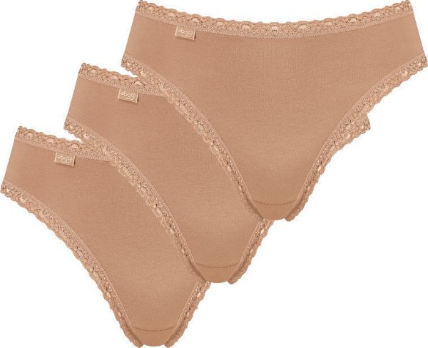 Εικόνα της Sloggi 24/7 Tai Βαμβακερά Γυναικεία Slip 3Pack με Δαντέλα Μπεζ 10167199-6239