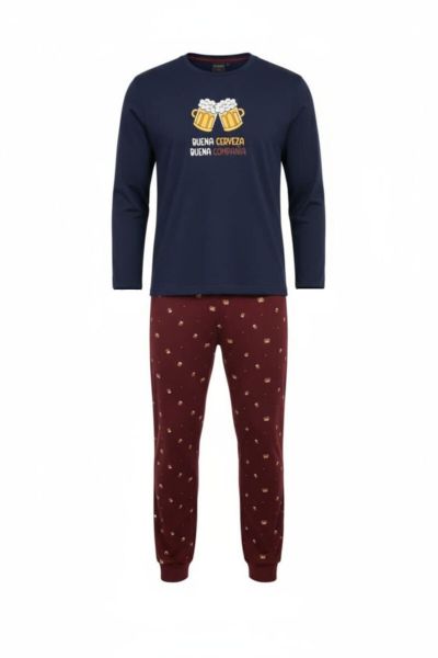 Εικόνα της Dark Elephant Φούτερ Ανδρική Πιτζάμα Μπλε/Μπορντό.