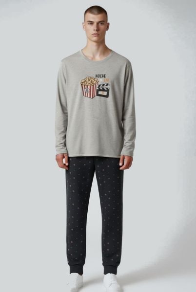 Εικόνα της Dark Elephant Φούτερ Ανδρική Πιτζάμα Γκρι/Ανθρακί.