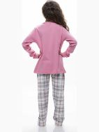 Εικόνα της Galaxy βαμβακερή ροζ καρό εφηβική πιτζάμα.
