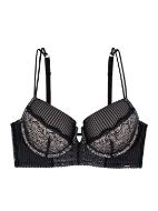 Εικόνα της Dorina Solana Demi μαύρο σουτιέν με μπανέλα, και ελαφριά επένδυση.