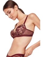 Εικόνα της Gisela μπορντό σουτιέν με δαντέλα, μπανέλα & ελαφριά επένδυση.